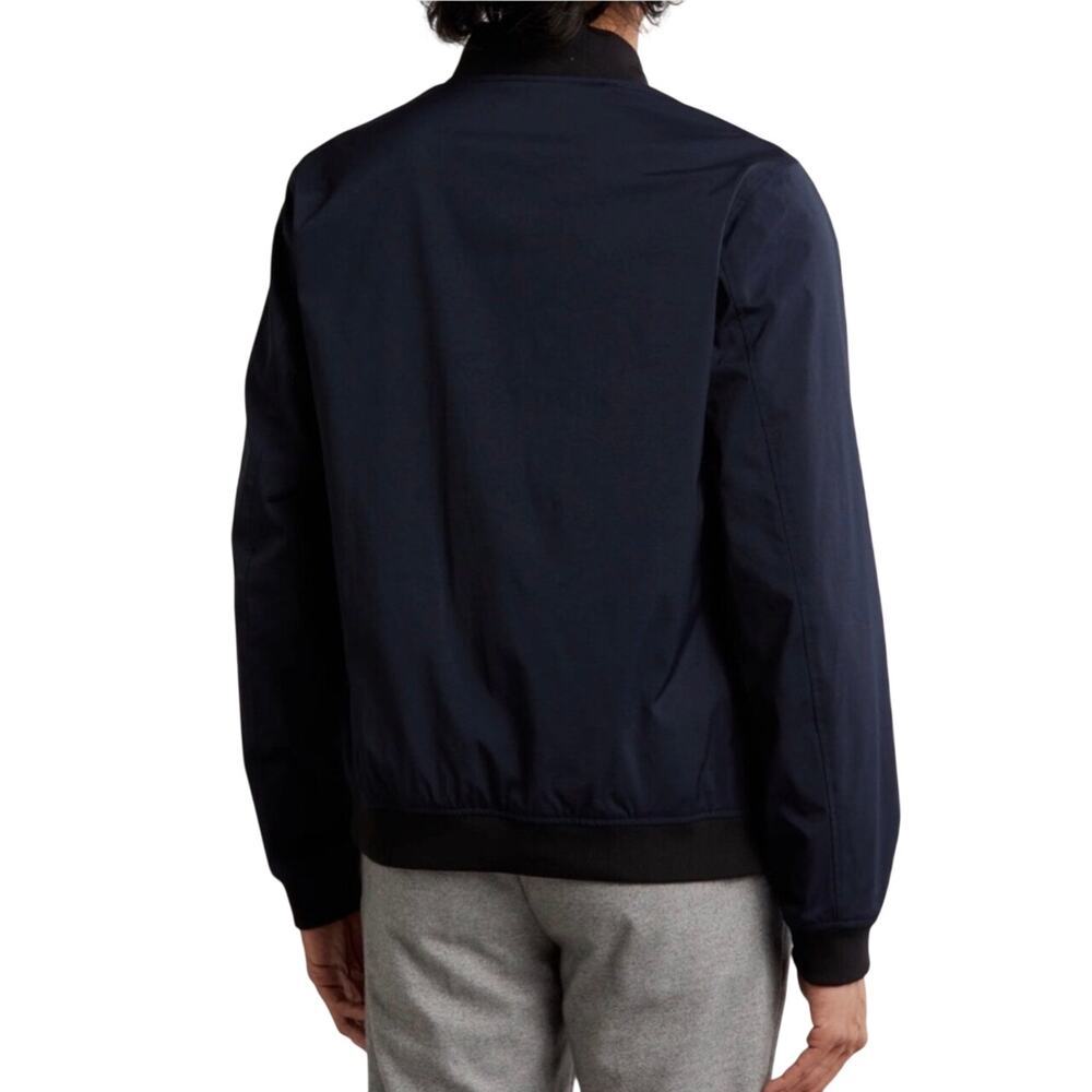 THEORY Men’s Brenton Navy Blue and Black Two Way Zip Bomber Jacket - Picture 2 of 7